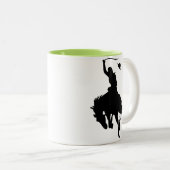 Cowboy Silhouette; Gloeiend Tweekleurige Koffiemok (Voorkant rechts)