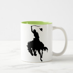 Cowboy Silhouette; Gloeiend Tweekleurige Koffiemok