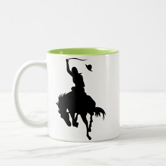 Cowboy Silhouette; Gloeiend Tweekleurige Koffiemok (Links)