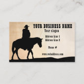 Cowboy Silhouette Horse levert training aan boord Visitekaartje (Voorkant)
