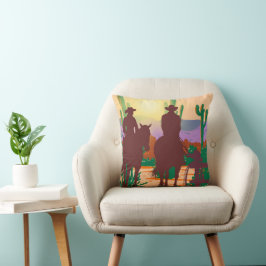 Cowboy Silhouette Landscape Sierkussen