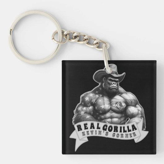 Cowboy Silverback Kevin's Corner REAL GORILLA Sleutelhanger (Voorkant)