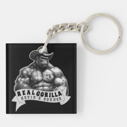 Cowboy Silverback Kevin's Corner REAL GORILLA Sleutelhanger (Achterkant)