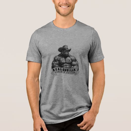 Cowboy Silverback Kevin's Corner REAL GORILLA Tri-Blend Shirt (Voorkant)