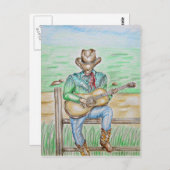 Cowboy Singer Briefkaart (Voorkant / Achterkant)