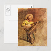 Cowboy Singing Briefkaart (Voorkant / Achterkant)