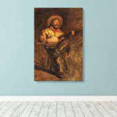  Cowboy Singing door Thomas Eakins Canvas Afdruk (Insitu (Houten vloer))