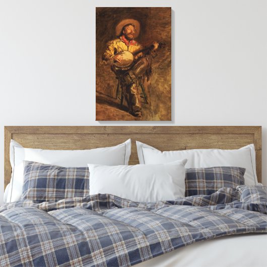  Cowboy Singing door Thomas Eakins Canvas Afdruk (Insitu (Slaapkamer))