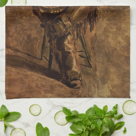 Cowboy Singing door Thomas Eakins Theedoek (Gevouwen)