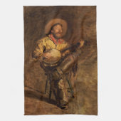 Cowboy Singing door Thomas Eakins Theedoek (Verticaal)