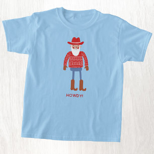 Cowboy Sinterklaas Aangepaste Tekst Kerstmis T-shirt