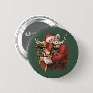 Cowboy Sinterklaas Western Roping Kerstmis Vintage Ronde Button 5,7 Cm