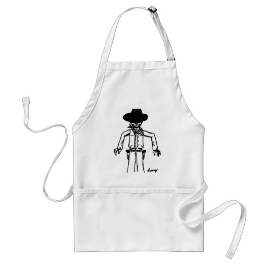 Cowboy Sketch Apron Standaard Schort (Voorkant)