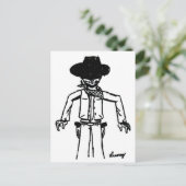 Cowboy Sketch Briefkaart (Staand voorkant)