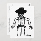 Cowboy Sketch Briefkaart (Voorkant / Achterkant)