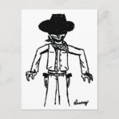 Cowboy Sketch Briefkaart (Voorkant)