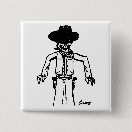 Cowboy Sketch Button (Voorkant)