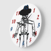Cowboy Sketch Clock Grote Klok (Hoek)