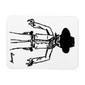 Cowboy Sketch Flexible Magnet Magneet (Horizontaal)