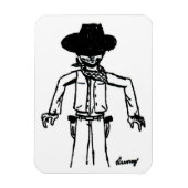 Cowboy Sketch Flexible Magnet Magneet (Verticaal)
