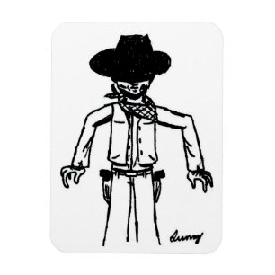 Cowboy Sketch Flexible Magnet Magneet
