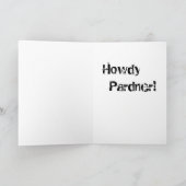 Cowboy Sketch "Howdy Pardner" Wenskaart Kaart (Binnen)