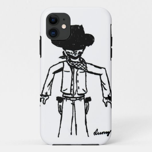 Cowboy Sketch iPhone 5 Barely Daar Hoesje (Achterkant)