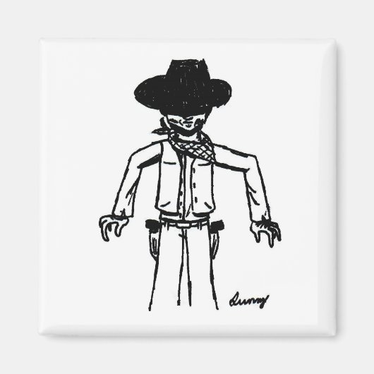 Cowboy Sketch Magnet (Voorkant)