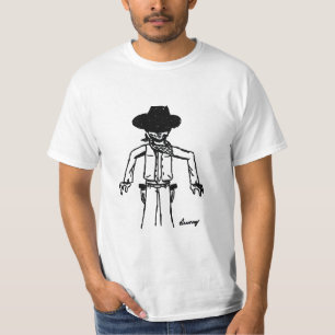 Cowboy Sketch Mannen Value T-Shirt