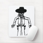 Cowboy Sketch Mousepad Muismat (Met muis)