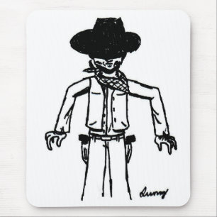 Cowboy Sketch Mousepad Muismat