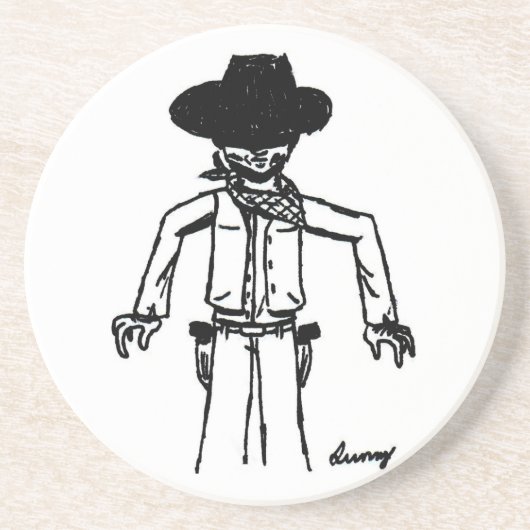 Cowboy Sketch Onderzetter (Voorkant)