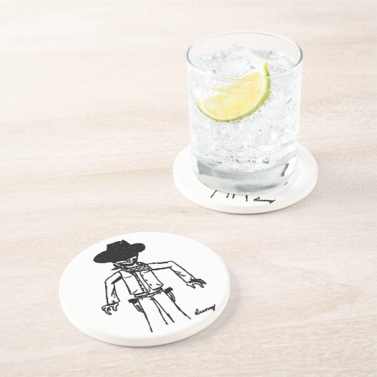 Cowboy Sketch Onderzetter (Zijkant)