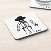 Cowboy Sketch-Onderzetters - set van 6 Drankjes Onderzetter (Linkerzijde)