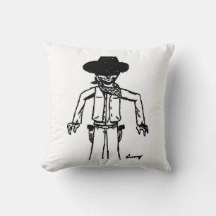 Cowboy Sketch Pillow Kussen