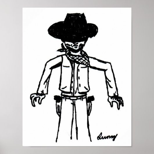 Cowboy Sketch Poster (Voorkant)