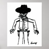 Cowboy Sketch Print (Voorkant)