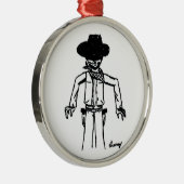 Cowboy Sketch Round Ornament (Rechts)