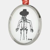 Cowboy Sketch Round Ornament (Links)