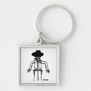 Cowboy Sketch Sleutelhanger