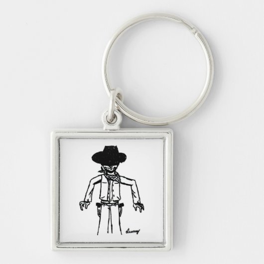 Cowboy Sketch Sleutelhanger (Voorkant)