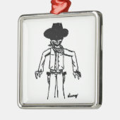 Cowboy Sketch Square Ornament (Links)