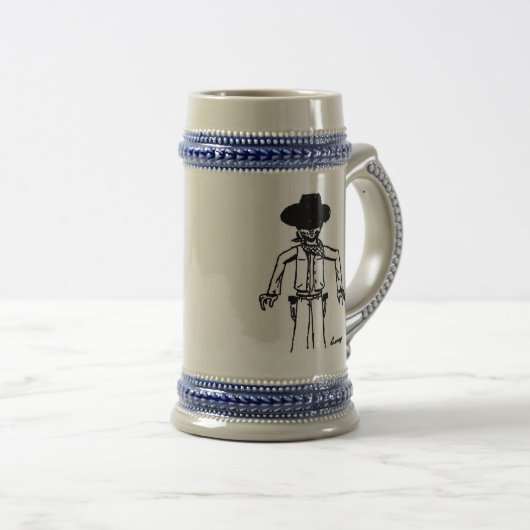 Cowboy Sketch Stein Bierpul (Voorkant rechts)