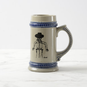 Cowboy Sketch Stein Bierpul