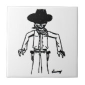 Cowboy Sketch Tegel Tegeltje (Voorkant)