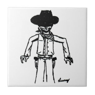Cowboy Sketch Tegel Tegeltje