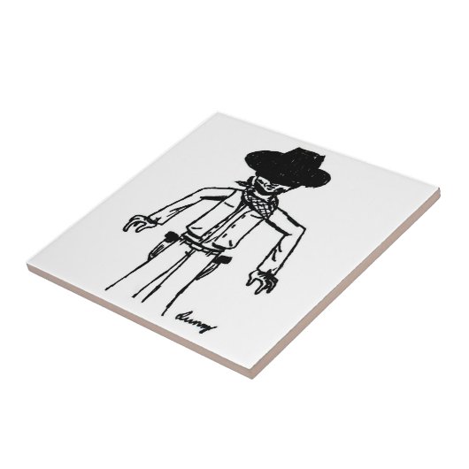 Cowboy Sketch Tegel Tegeltje (Zijkant)