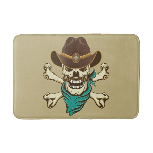 Cowboy Skull en Crossbones Badmat (Voorkant)
