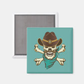Cowboy Skull en Crossbones Magneet (Voorkant / Achterkant)
