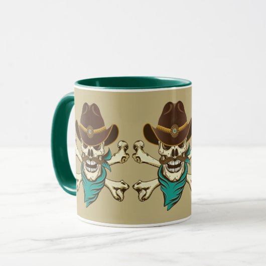 Cowboy Skull en Crossbones Mok (Voorkant links)